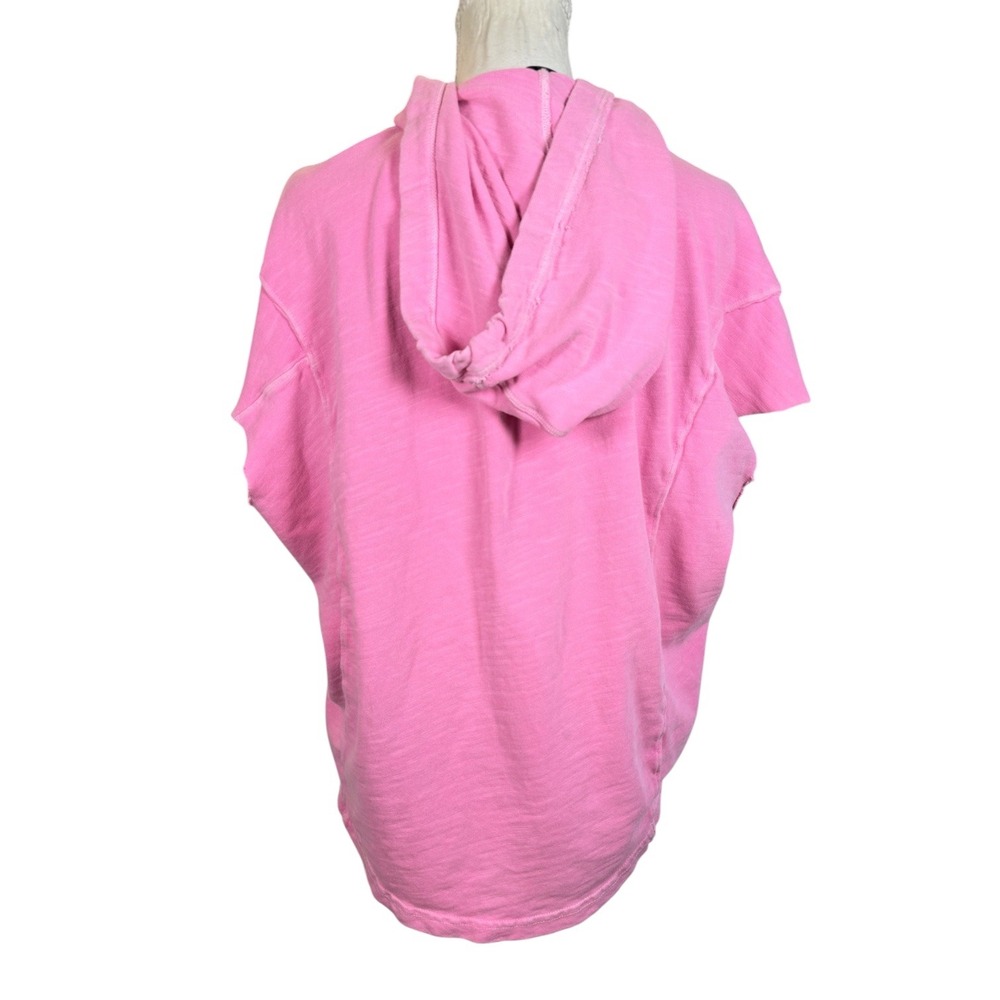Splendid Beach Cover Up Womens XS Pink Hooded Cotton Oversized Short Sleev - Picture 5 of 11